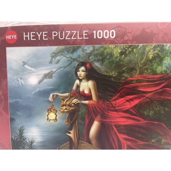 Heye Jigsaw Puzzle Forgotten Cris Ortega Swans Dark Rose 1000 pc  Gothic Fantasy - Picture 2 of 16